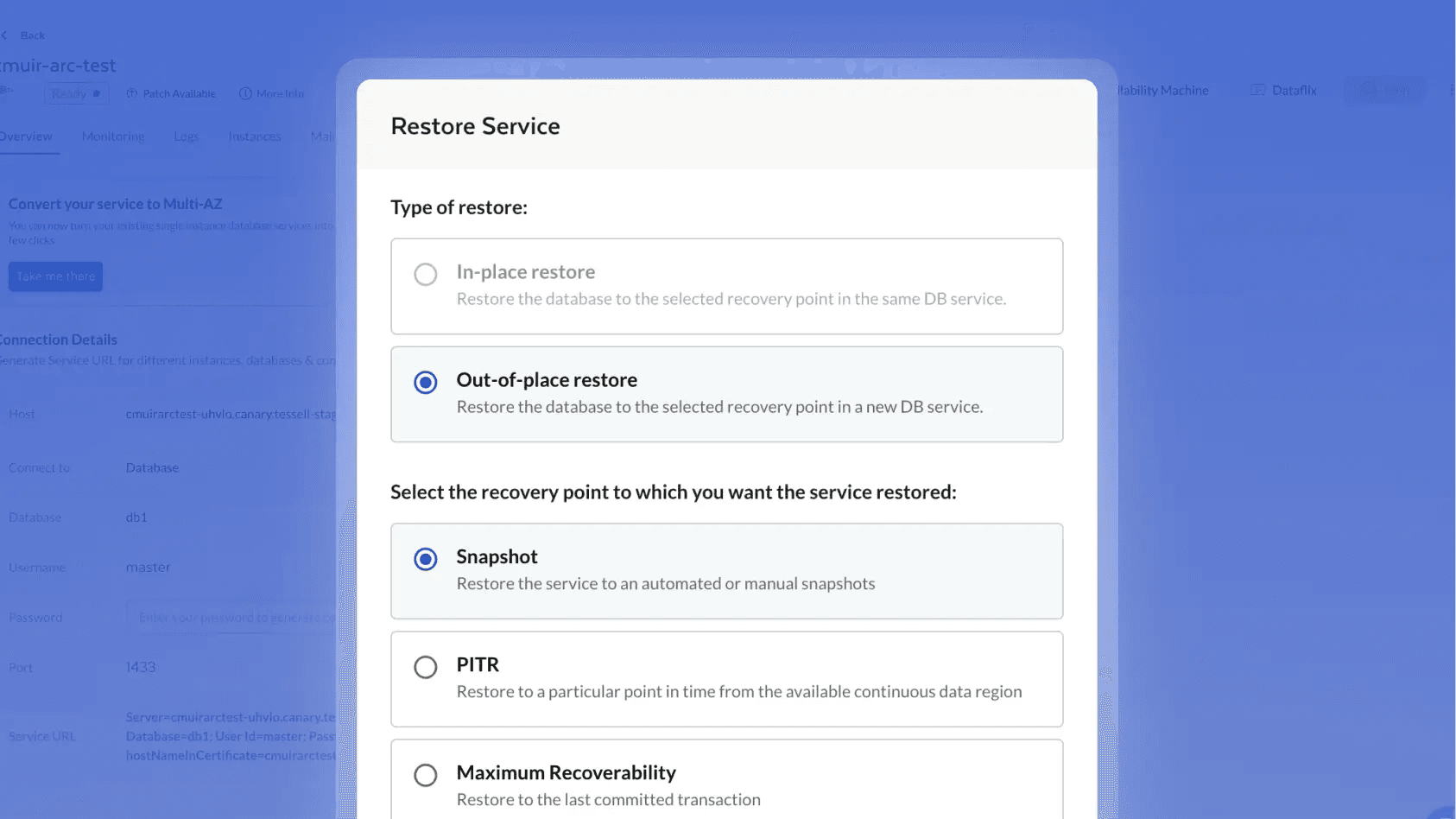 Restore screenshot