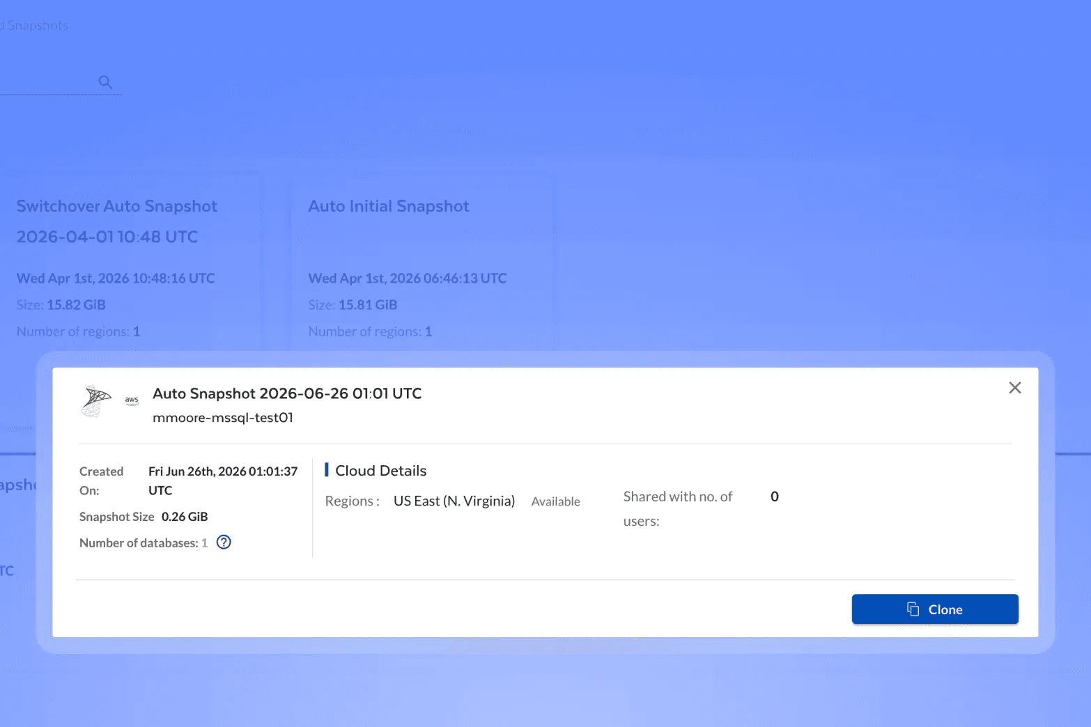 Tessell console: Cloning & Data Masking — Built for how DBAs actually work