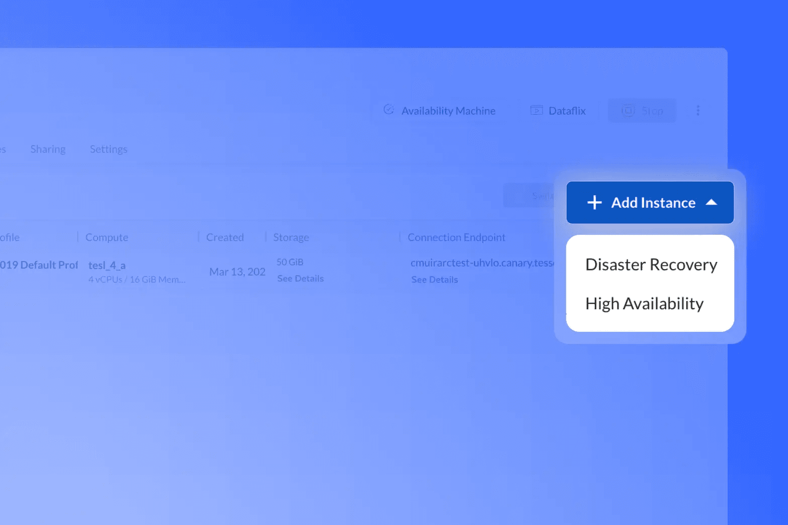 Tessell console: High availability & disaster recovery
